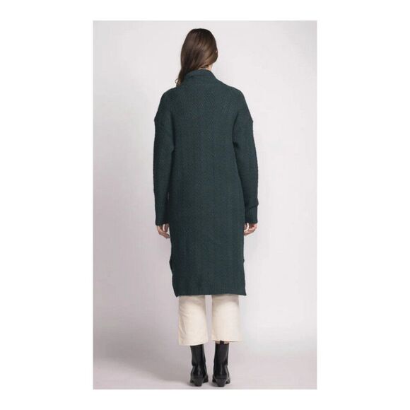 Pink Martini Scarlett Cardi Open Front Duster Cardigan - Dark Green - XXS - NWT - Picture 2 of 11